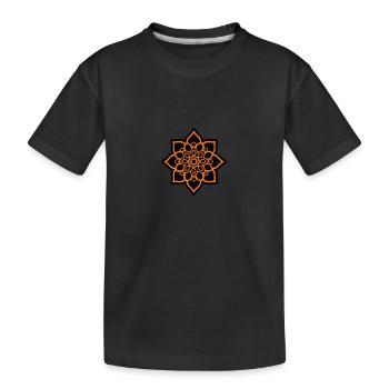 Blüte Mandala - Kinder Premium Bio T-Shirt - Schwarz - Vorne