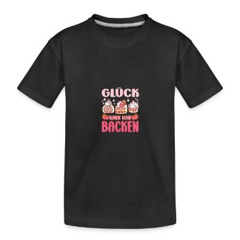 Konditorliebhaber Glück Kann Man Backen - Kinder Premium Bio T-Shirt - Schwarz - Vorne