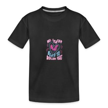 patineur à roulettes patineur de fête coeur bat pour des exploits - T-shirt bio Premium Enfant - noir - Devant