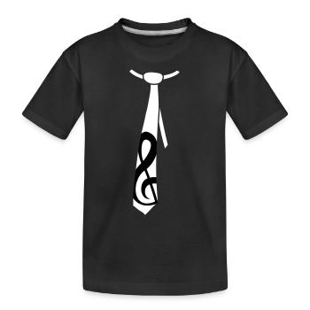 Clef de musique note cravate style occasion - T-shirt bio Premium Enfant - noir - Devant