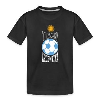 Argentinische Fußball Mannschaft Sonne Ball - Kinder Premium Bio T-Shirt - Schwarz - Vorne