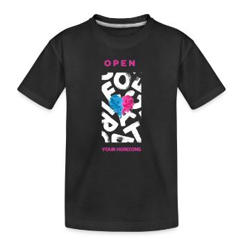 Open your horizons - Kids' Premium Organic T-Shirt - black - Front