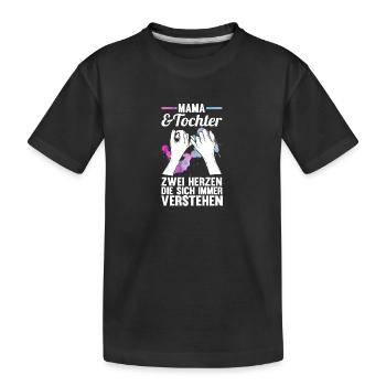 Mom And Daughter - Kids' Premium Organic T-Shirt - black - Front