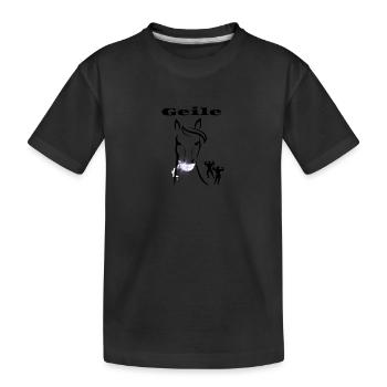 Geile Stute mit Strassstein - Kinder Premium Bio T-Shirt - Schwarz - Vorne