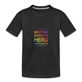 Bester Bruder Held Spruch - Kinder Premium Bio T-Shirt - Schwarz - Vorne