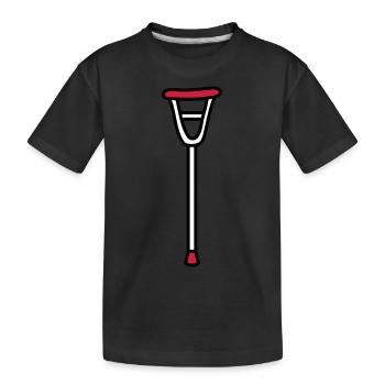 kruecke arzt patient gehhilfe gebrochenes bein kra - Kinder Premium Bio T-Shirt - Schwarz - Vorne