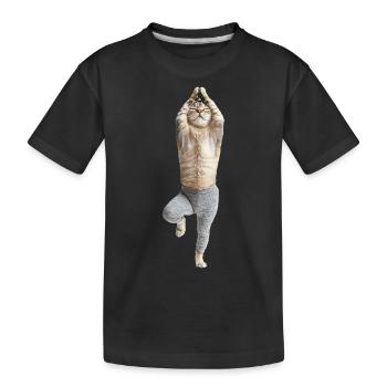 Schottische Faltohrkatze - Kinder Premium Bio T-Shirt - Schwarz - Vorne
