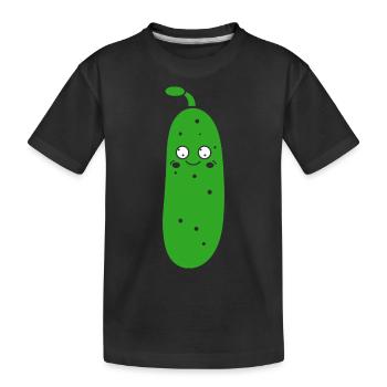 Gurke - Kinder Premium Bio T-Shirt - Schwarz - Vorne