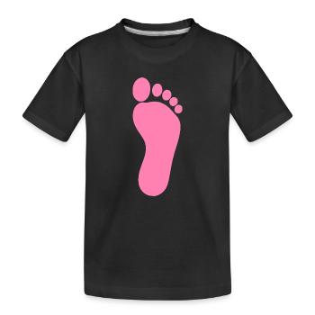 Fuß rosa Füße Fußpflege Podologe Podologie  - Kinder Premium Bio T-Shirt - Schwarz - Vorne
