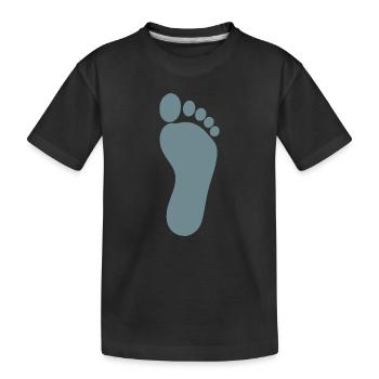 blauer Fuß Füße Fußpflege Podologie  - Kinder Premium Bio T-Shirt - Schwarz - Vorne