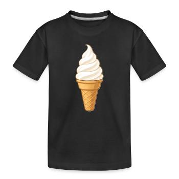 Vanille-Softeis - Kinder Premium Bio T-Shirt - Schwarz - Vorne