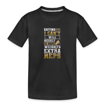 Trainer Gym Muskelaufbau Sportler - Kinder Premium Bio T-Shirt - Schwarz - Vorne