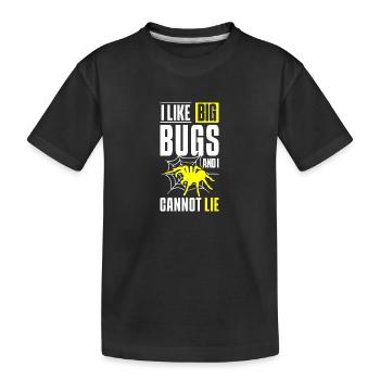 Spinnennetz Natur Arachniden Acht Augen - Kinder Premium Bio T-Shirt - Schwarz - Vorne
