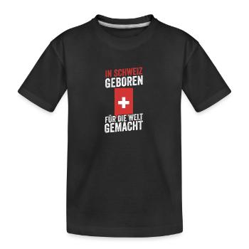 Schweizer Schweiz - Kinder Premium Bio T-Shirt - Schwarz - Vorne