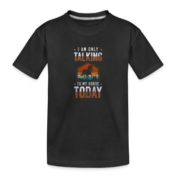 Pferde Reiterhof Tiere Turnier - Kinder Premium Bio T-Shirt - Schwarz - Vorne