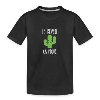 le réveil ça pique - T-shirt bio Premium Enfant - noir - Devant