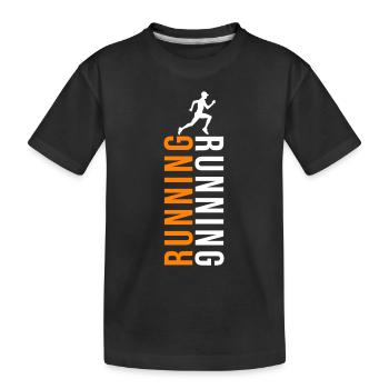 Running gift idea, running, sport, sportsman - Kids' Premium Organic T-Shirt - black - Front