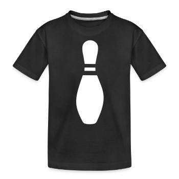 Bowling Pin - Kinder Premium Bio T-Shirt - Schwarz - Vorne