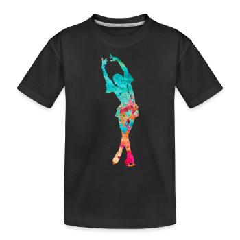 Eiskunstlauf PopArt - Kinder Premium Bio T-Shirt - Schwarz - Vorne