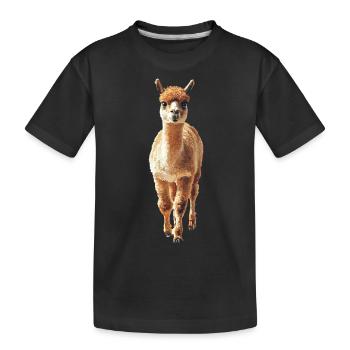 Alpaka - Kinder Premium Bio T-Shirt - Schwarz - Vorne