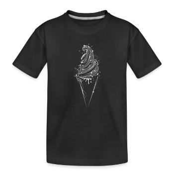 Eis in der Waffel - Kinder Premium Bio T-Shirt - Schwarz - Vorne