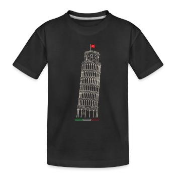Leaning Tower of Pisa - Kids' Premium Organic T-Shirt - black - Front