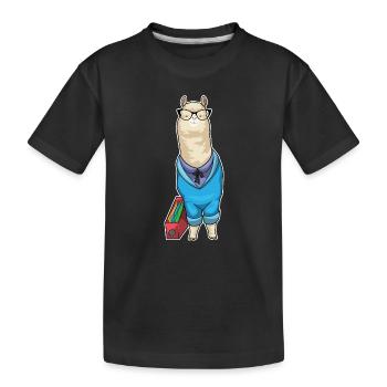 Alpaca Secretary Folder Office - Kids' Premium Organic T-Shirt - black - Front