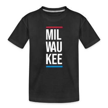 Typografie von Milwaukee Bold City - Kinder Premium Bio T-Shirt - Schwarz - Vorne