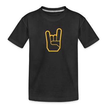 Rock Hand Pommesgabel Devilhand - Kinder Premium Bio T-Shirt - Schwarz - Vorne