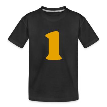 1 - Kinder Premium Bio T-Shirt - Schwarz - Vorne