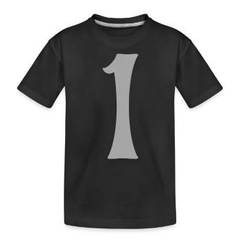 1 - Kinder Premium Bio T-Shirt - Schwarz - Vorne