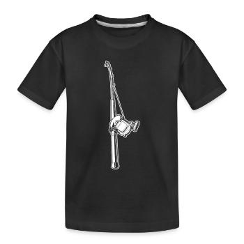 Canne à pêche - T-shirt bio Premium Enfant - noir - Devant