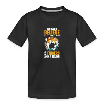 Bowling Sport Spieler - Kinder Premium Bio T-Shirt - Schwarz - Vorne