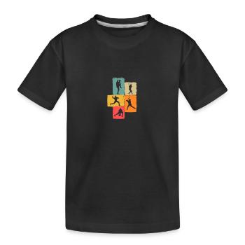 Joueur de baseball Baseball - T-shirt bio Premium Enfant - noir - Devant