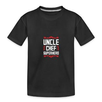 Oncle Super-héros - T-shirt bio Premium Enfant - noir - Devant