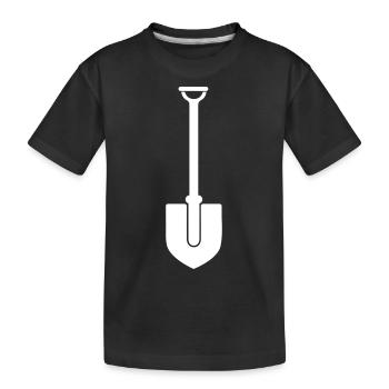 Schaufel icon Silhouette - Kinder Premium Bio T-Shirt - Schwarz - Vorne