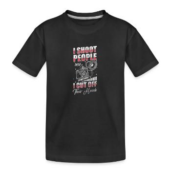 Fotograf Bild Motiv Herzschlag - Kinder Premium Bio T-Shirt - Schwarz - Vorne