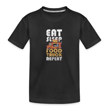 Foodtruck Event Speisen Imbisswagen - Kinder Premium Bio T-Shirt - Schwarz - Vorne