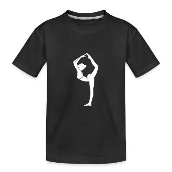 Kunstvolle Yogapose Dehnung mit Leichtigkeit - Kinder Premium Bio T-Shirt - Schwarz - Vorne