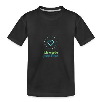 Ich werde großer Bruder von meinem Bruder - Kinder Premium Bio T-Shirt - Schwarz - Vorne