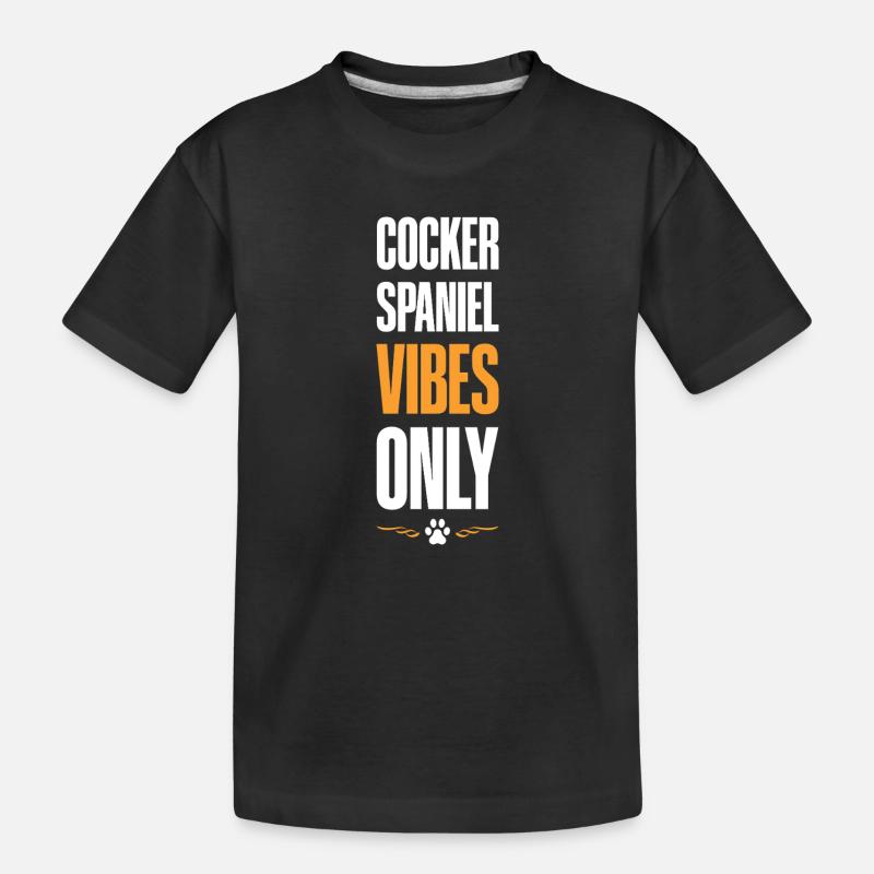 Cocker Spaniel Vibes Only - Kinder Premium Bio T-Shirt - Schwarz