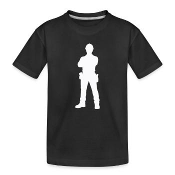 Construction Worker Construction Silhouette - Kids' Premium Organic T-Shirt - black - Front