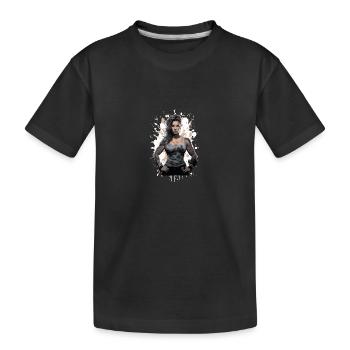 Fitness Frau Muskeln Bodybuilderin - Kinder Premium Bio T-Shirt - Schwarz - Vorne