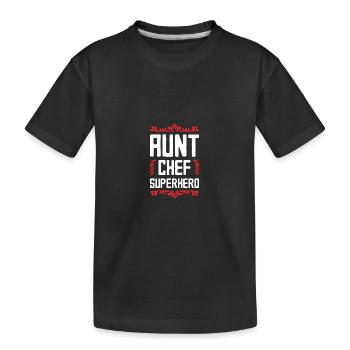 Tante patron super-héroïne - T-shirt bio Premium Enfant - noir - Devant