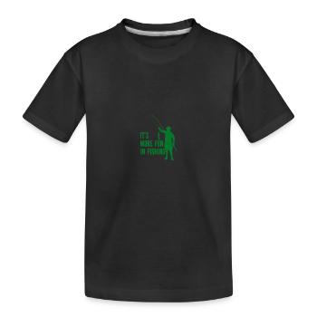 Angler Angelhaken Angelrute Sportfischer - Kinder Premium Bio T-Shirt - Schwarz - Vorne