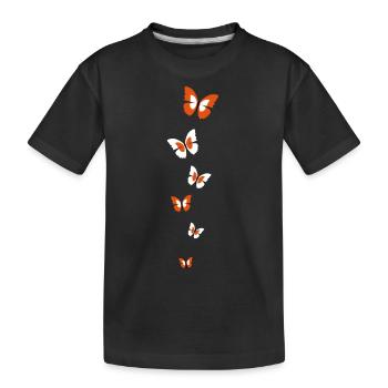 schmetterlinge - Kinder Premium Bio T-Shirt - Schwarz - Vorne