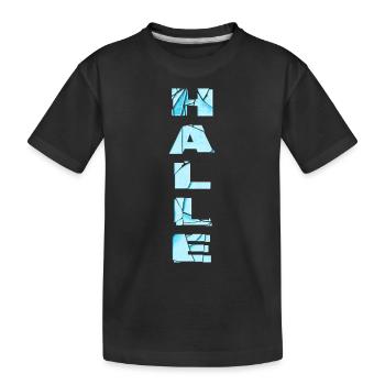 Hall Germany City Font Skyline Home - Kids' Premium Organic T-Shirt - black - Front