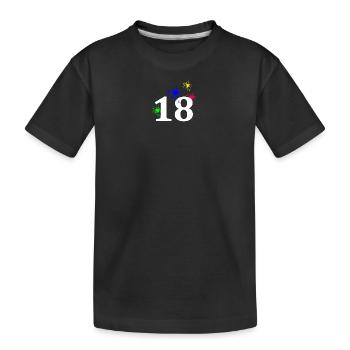 unisex, 18 Feuerwerk sternenmuster - Kinder Premium Bio T-Shirt - Schwarz - Vorne