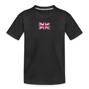 Druck von Notruf Union Jack - Kinder Premium Bio T-Shirt - Schwarz - Vorne