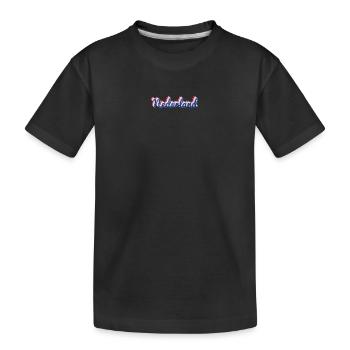 Nederland Script Flagfarben - Kinder Premium Bio T-Shirt - Schwarz - Vorne